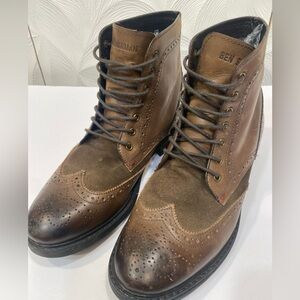 Ben Sherman Brown Leather Brogue Boots size 9